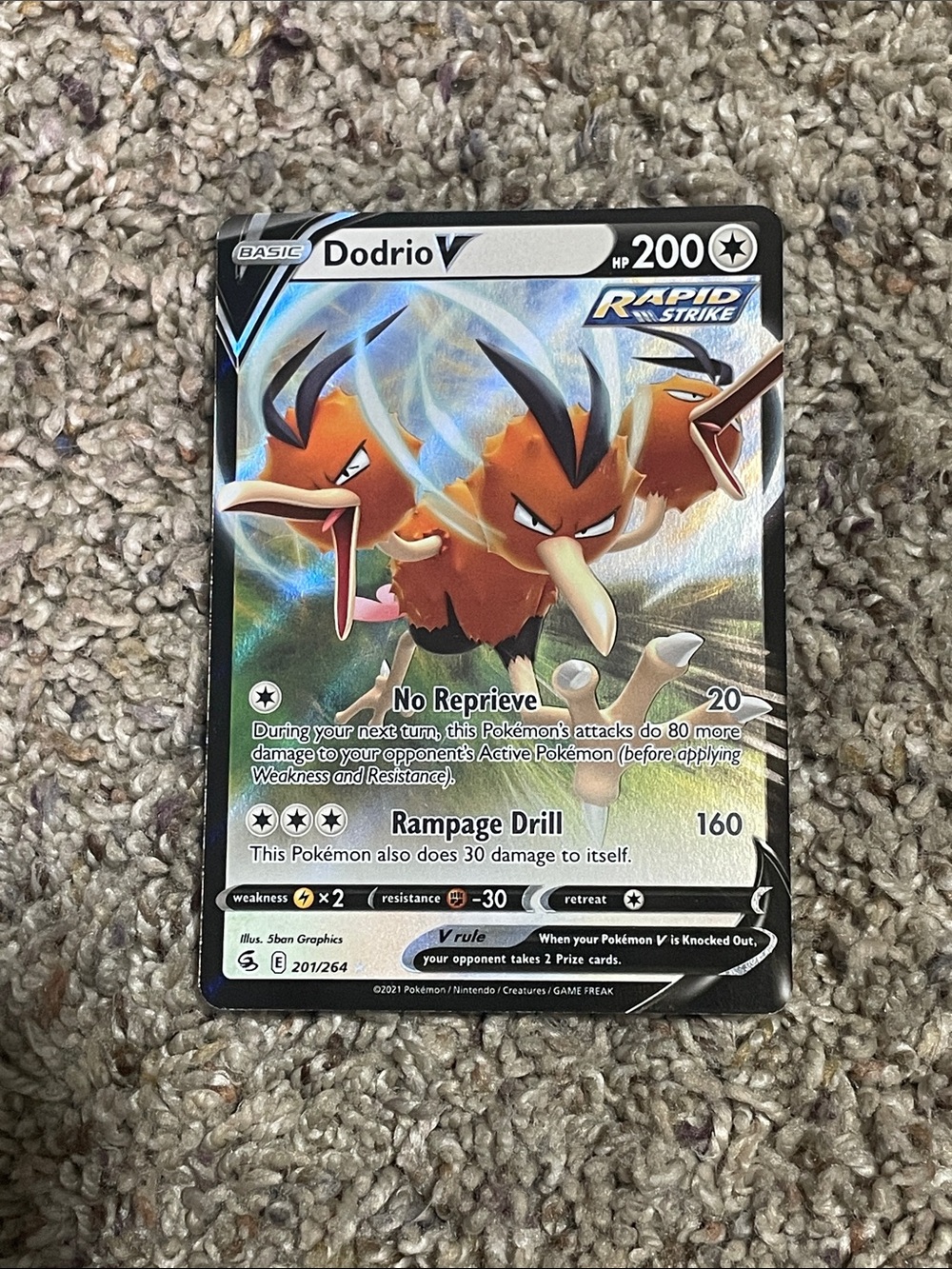 Pokémon TCG Dodrio V Fusion Strike 201/264 Holo Ultra Rare Perfect Centering